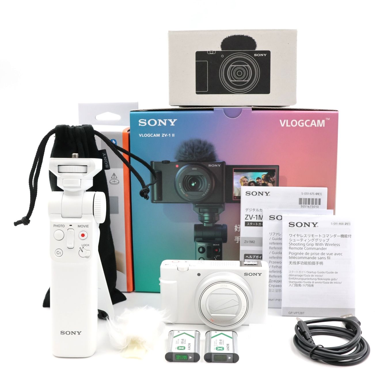 ■新品同様■ SONY VLOGCAM ZV-1 II シューティンググリップキット ZV-1M2G W ホワイト コンパクトデジタルカメラ ソニー