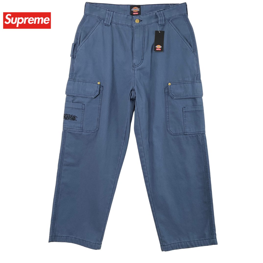 新品 Supreme シュプリーム xDickiesFlannel Lined Cargo Pant Royal24AW カーゴパンツ 32 ブルー 【値下げ交渉歓迎】
