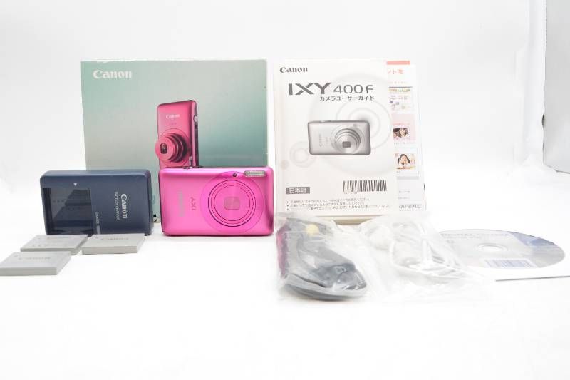 【レンズエラー品】Canon キヤノン IXY 400F ピンク コンパクトデジタルカメラ ジャンク 箱付