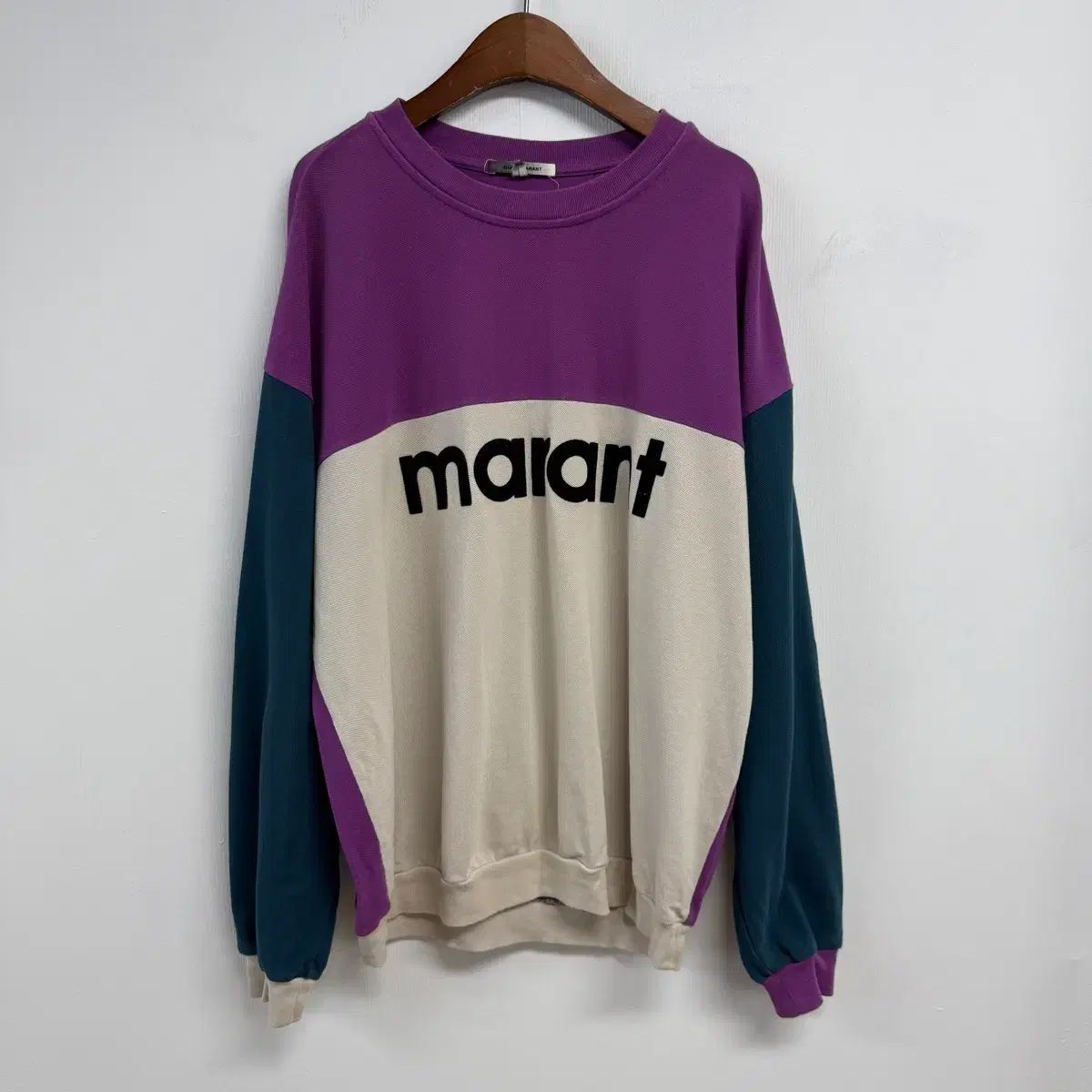 イザベルマラン ロゴ スウェット 38 PURPLE パープル バイカラー レディース スウェットシャツ JS67