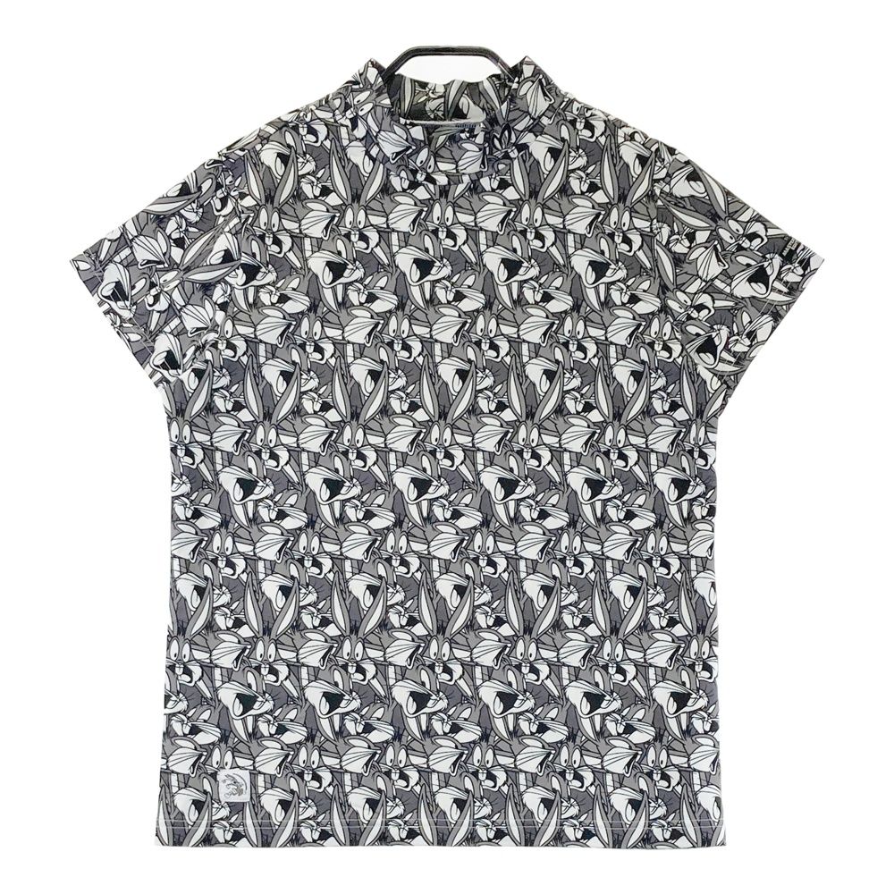 サイズ：2 MASTER BUNNY EDITION マスターバニーエディション ×LOONEY TUNES ハイネック 半袖Tシャツ バックスバニー 総柄 グレー系 [240101720414] ゴルフウェア レディース ストスト