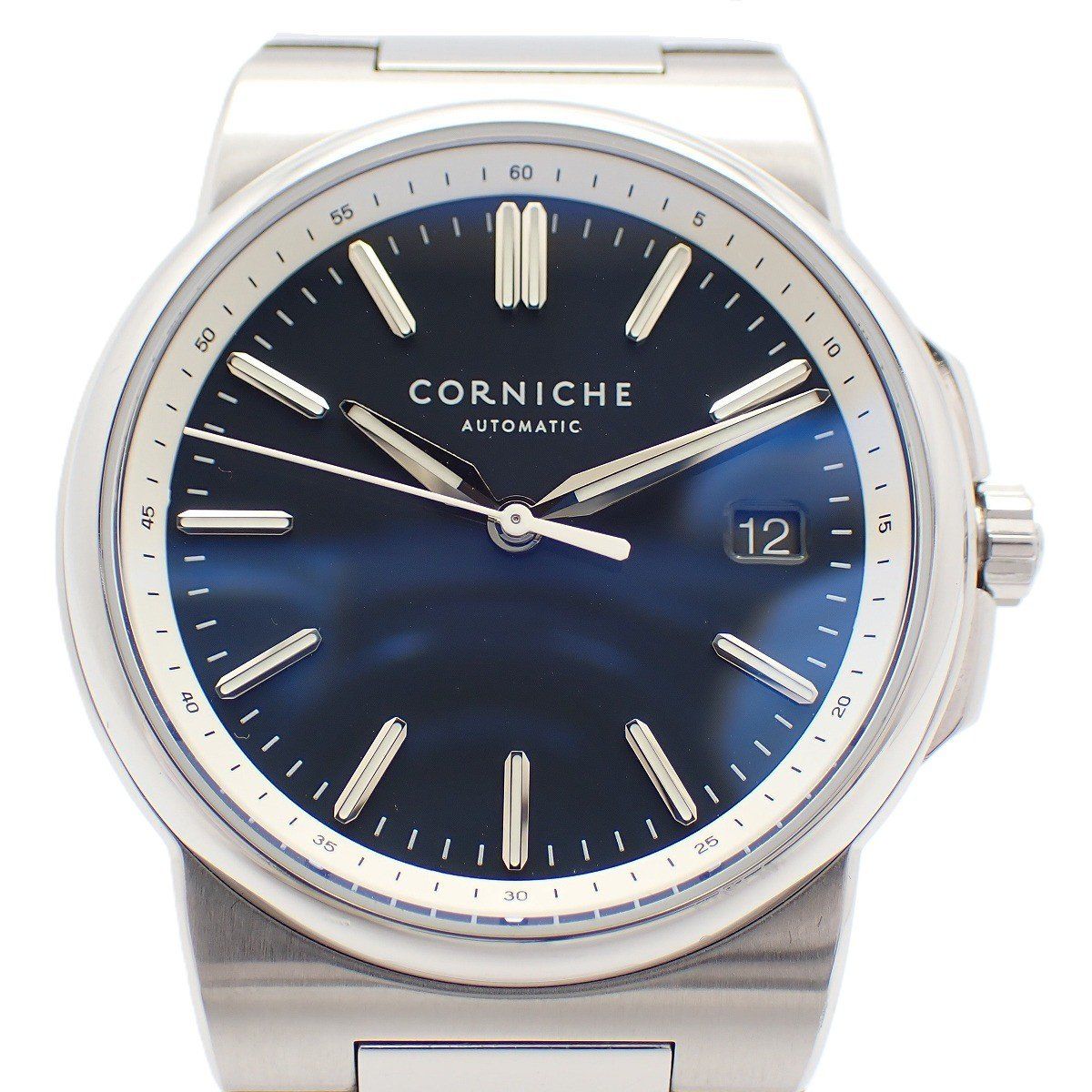 CORNICHE コーニッシュ ラグランデコーニッシュ 自動巻き メンズ 腕時計 ネイビー系文字盤 純正SSベルト Ref.CRN0030A【いおき質店】