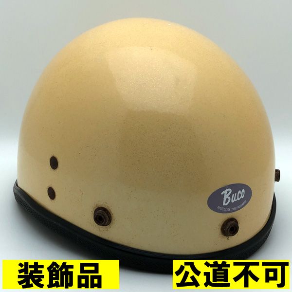 【装飾品・公道不可】BUCO PROTECTOR WHITE ヤレ 【海外直輸入中古品】ハーフヘルメット 半キャップ 半帽 半ヘル ブコ プロテクター ホワイト 白色 フリーサイズ