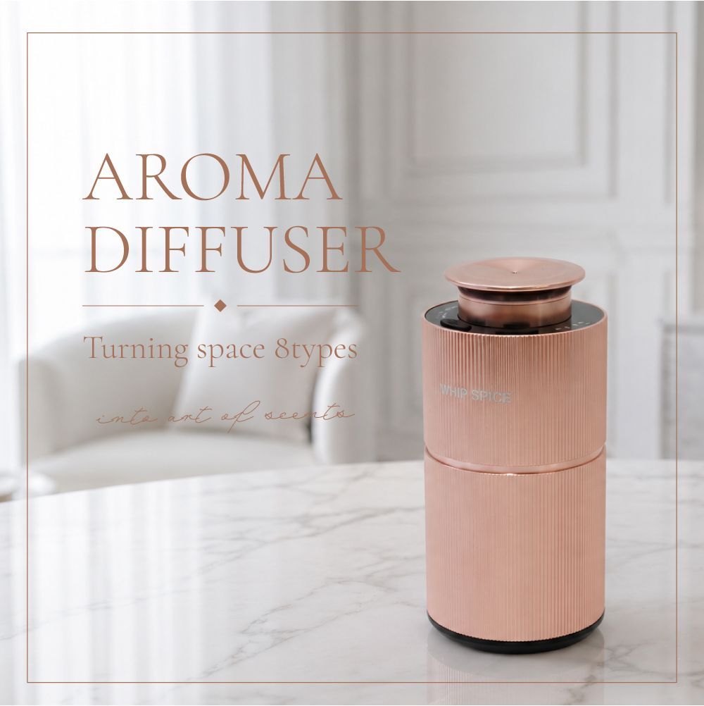 【ケイスケ社長PD】WHIPSPICE アロマディフューザー ROSE GOLD 車 リビング コードレス 静音 水なし コードレス 充電式 カーフレグランス ルームフレグランス