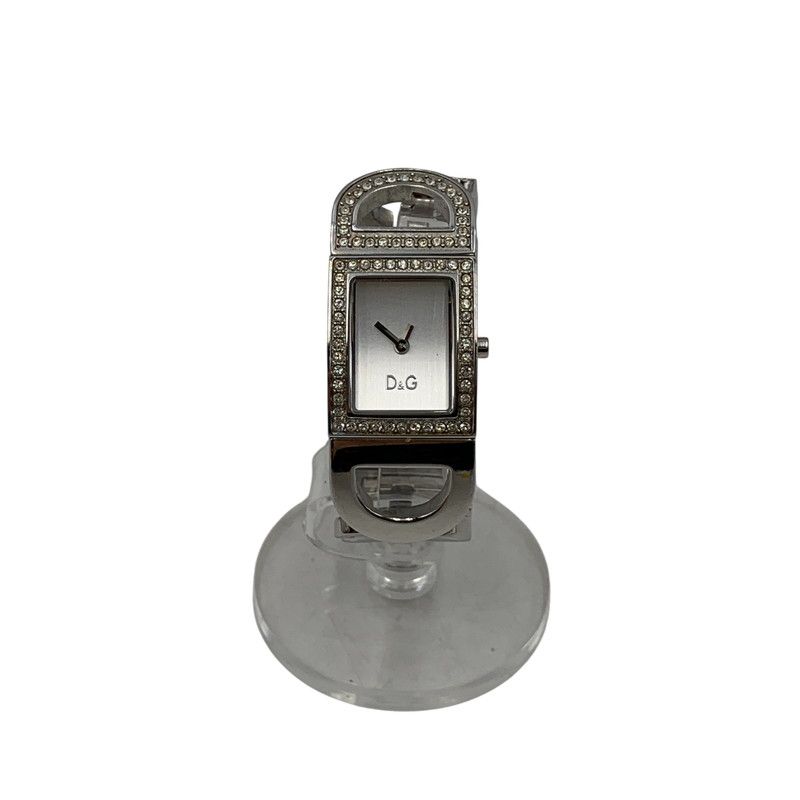 【中古品】 DOLCE&GABBANA ドルチェアンドガッバーナ LINE STONE LOGO BRACELET QUARTZ WATCH ラインストーン ロゴ ブレスレット クォーツ ウォッチ 腕時計 【197-260630-kh-01-izu】