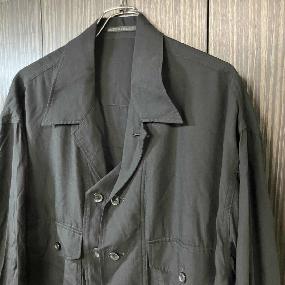 23AW YOHJI YAMAMOTO POUR HOMME 長袖シャツ M-DOUBLE LEFT FRONT