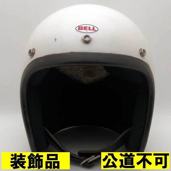 【装飾品・公道不可】BELL R-T 初期型 WHITE 60cm 【海外直輸入中古品】スモールジェットヘルメット オープンフェイス アメリカン ベル ホワイト 白色 Lサイズ