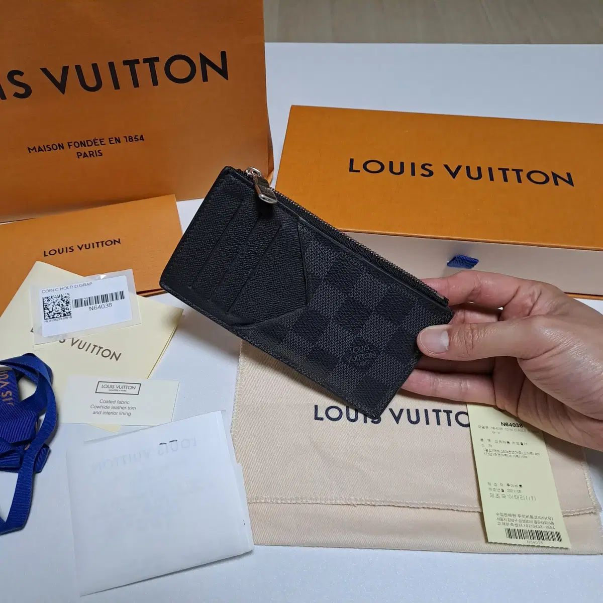 100%/正規品 Louis Vuitton ルイヴィトン ダミエ グラファイト コイン カードウォレット