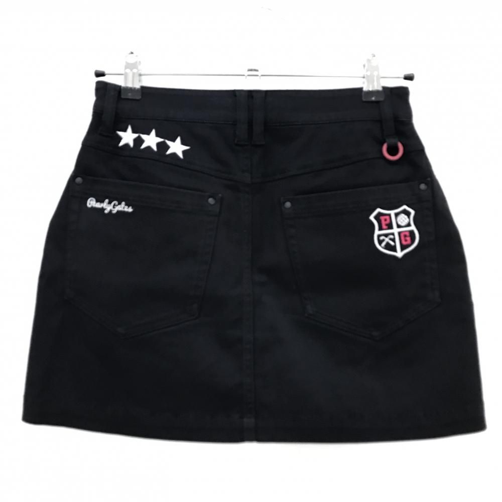 美品】パーリーゲイツ スカート ネイビー×白 コットン混 ストレッチ