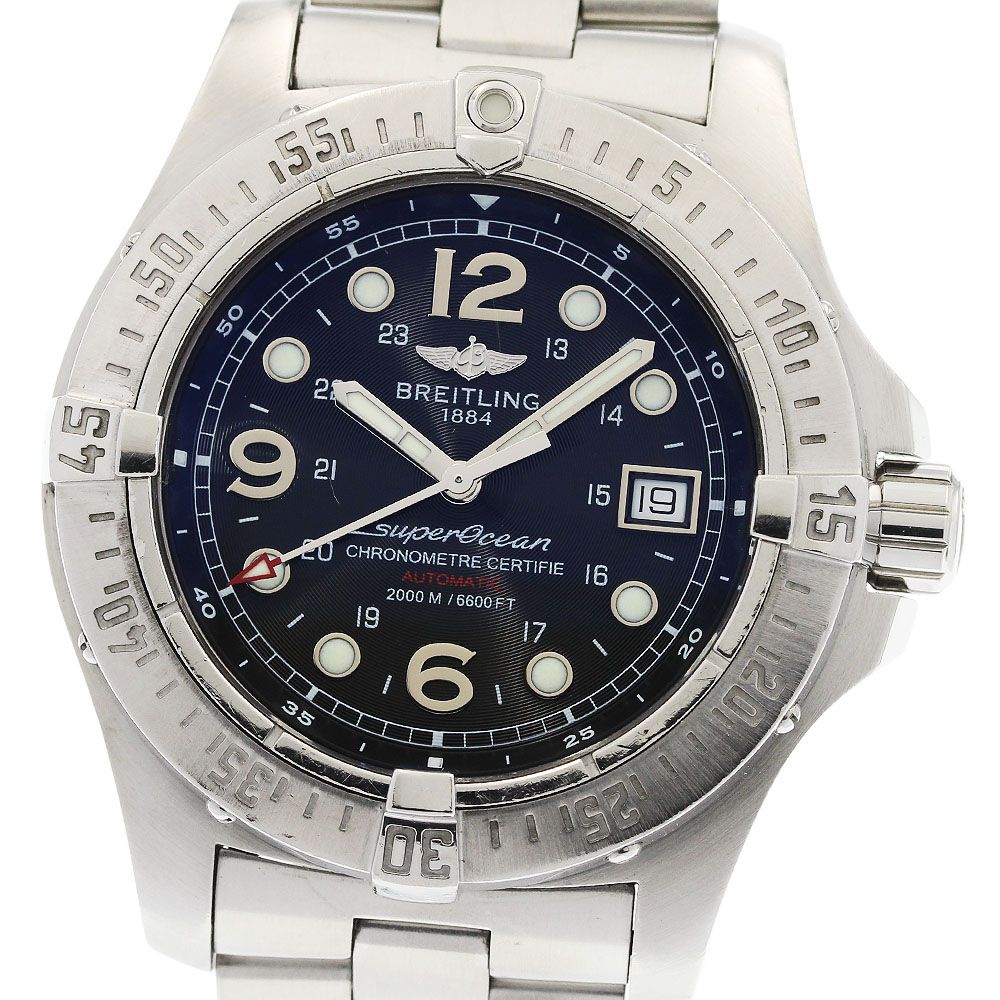 ブライトリング BREITLING A17390 スーパーオーシャン スチールフィッシュ デイト 自動巻き メンズ 保証書付き_962188