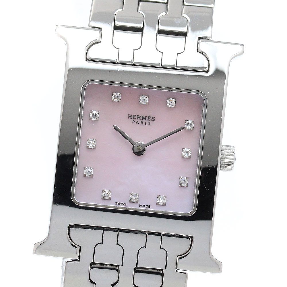 エルメス HERMES HH1.210 Hウォッチ 12Pダイヤ クォーツ レディース 良品 _965263 106,500円