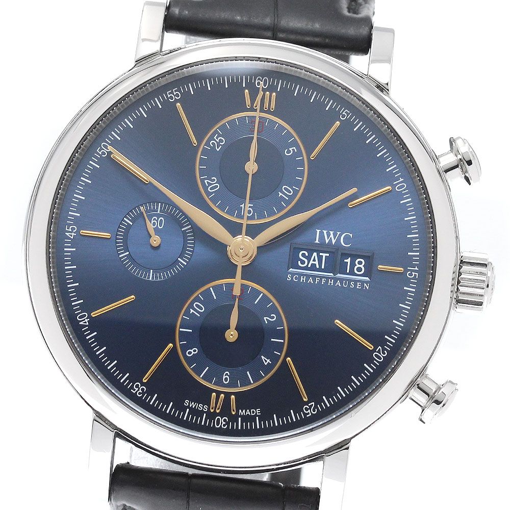 IWC SCHAFFHAUSEN IW391036 ポートフィノ クロノグラフ デイデイト 自動巻き メンズ 保証書付き_966361