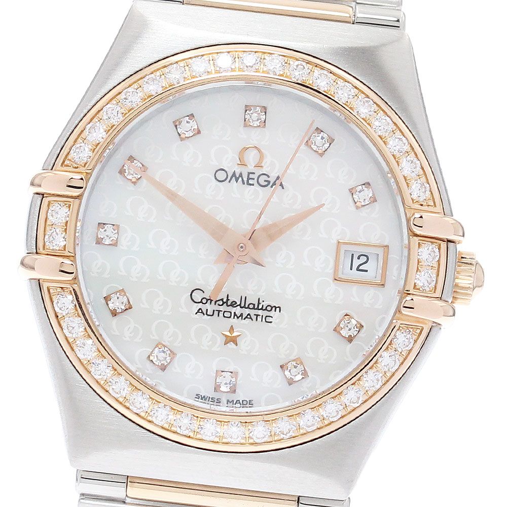 オメガ OMEGA 1398.75 コンステレーション 50周年記念モデル シェル ダイヤモンド 自動巻き レディース 良品 _966462