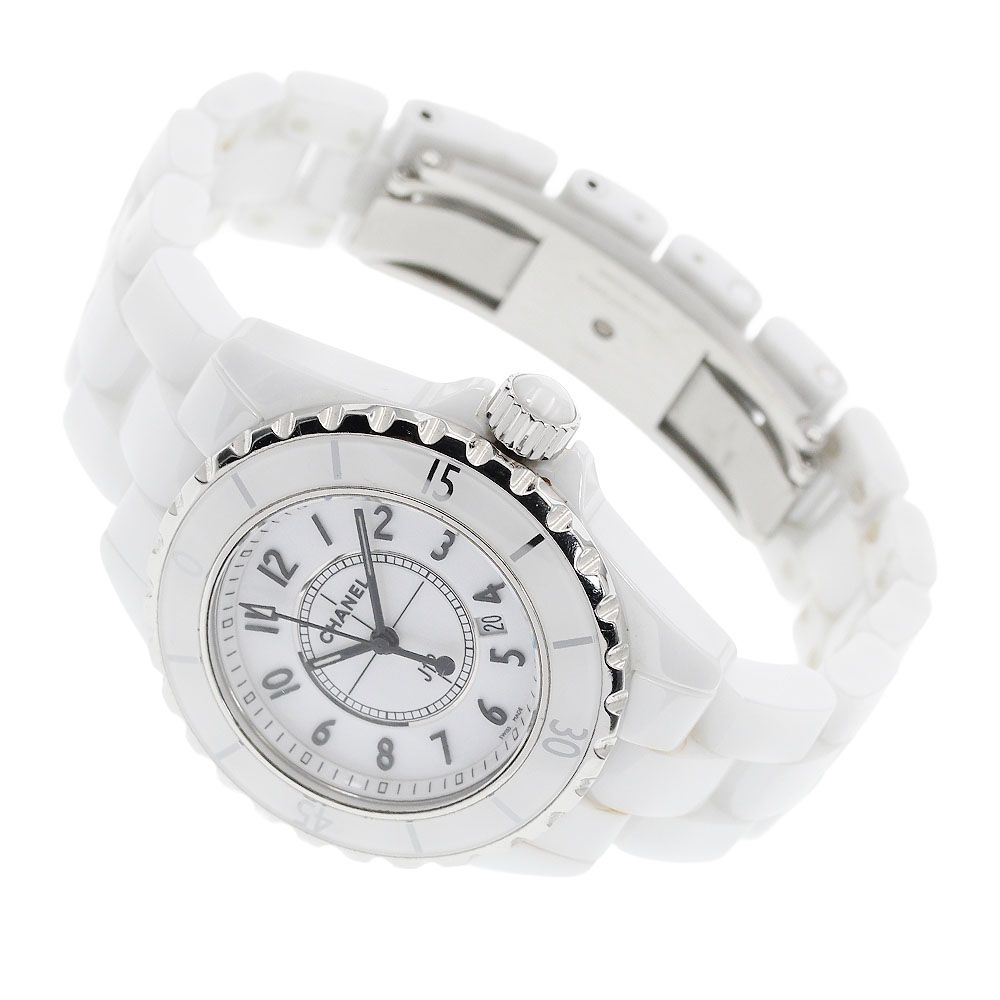 シャネル CHANEL H0968 J12 33mm 白セラミック デイト クォーツ