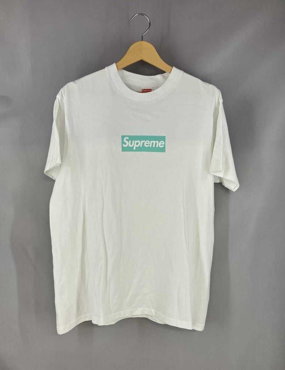 ★ Supreme シュプリーム 半袖Tシャツ Tiffany ティファニーコラボ BoxLogo ティファニーブルー サイズM ホワイト 夏