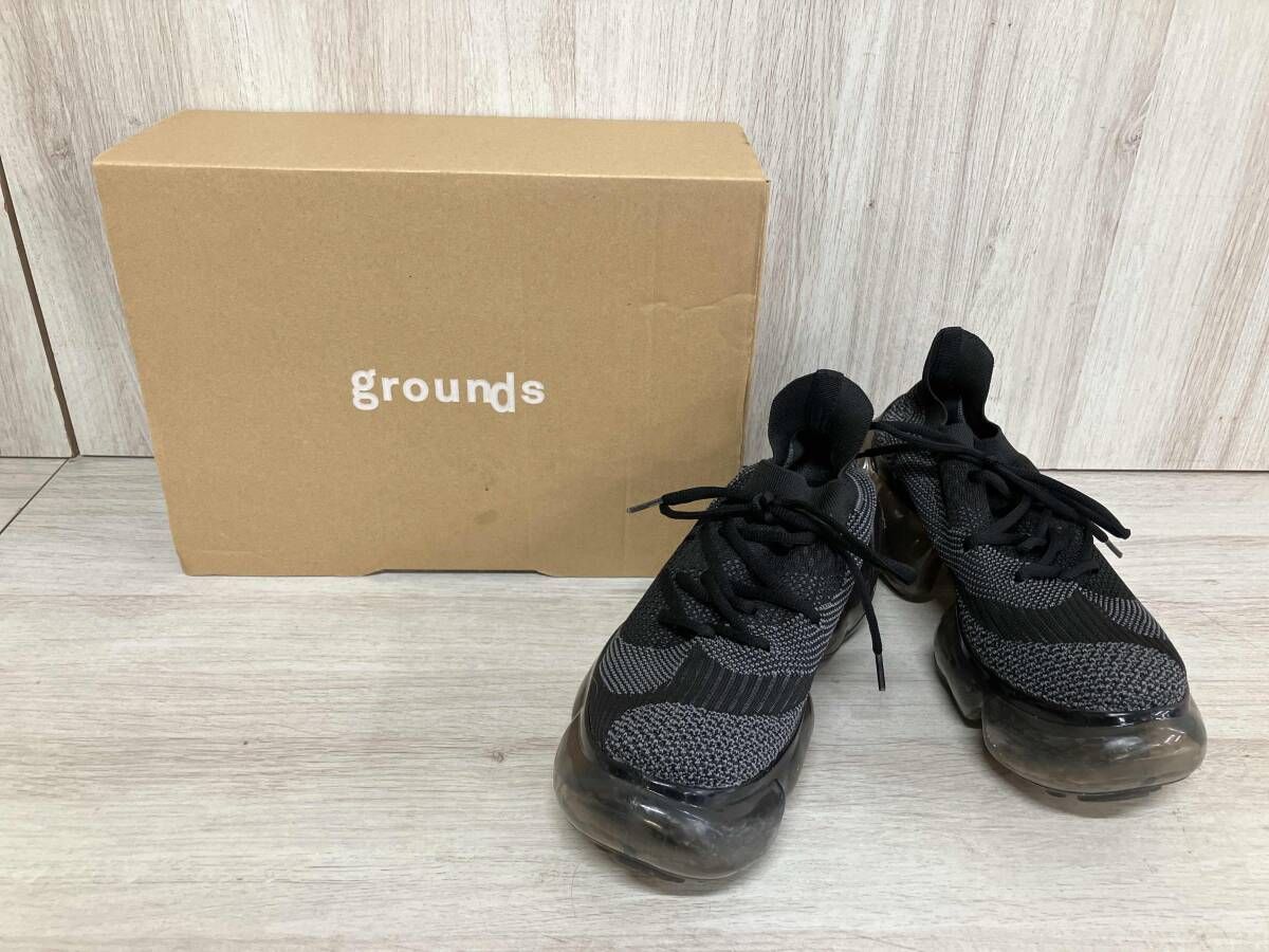 GROUNDS グラウンズ スニーカー 26.0-26.5cm ブラック ソール剥がれ有り