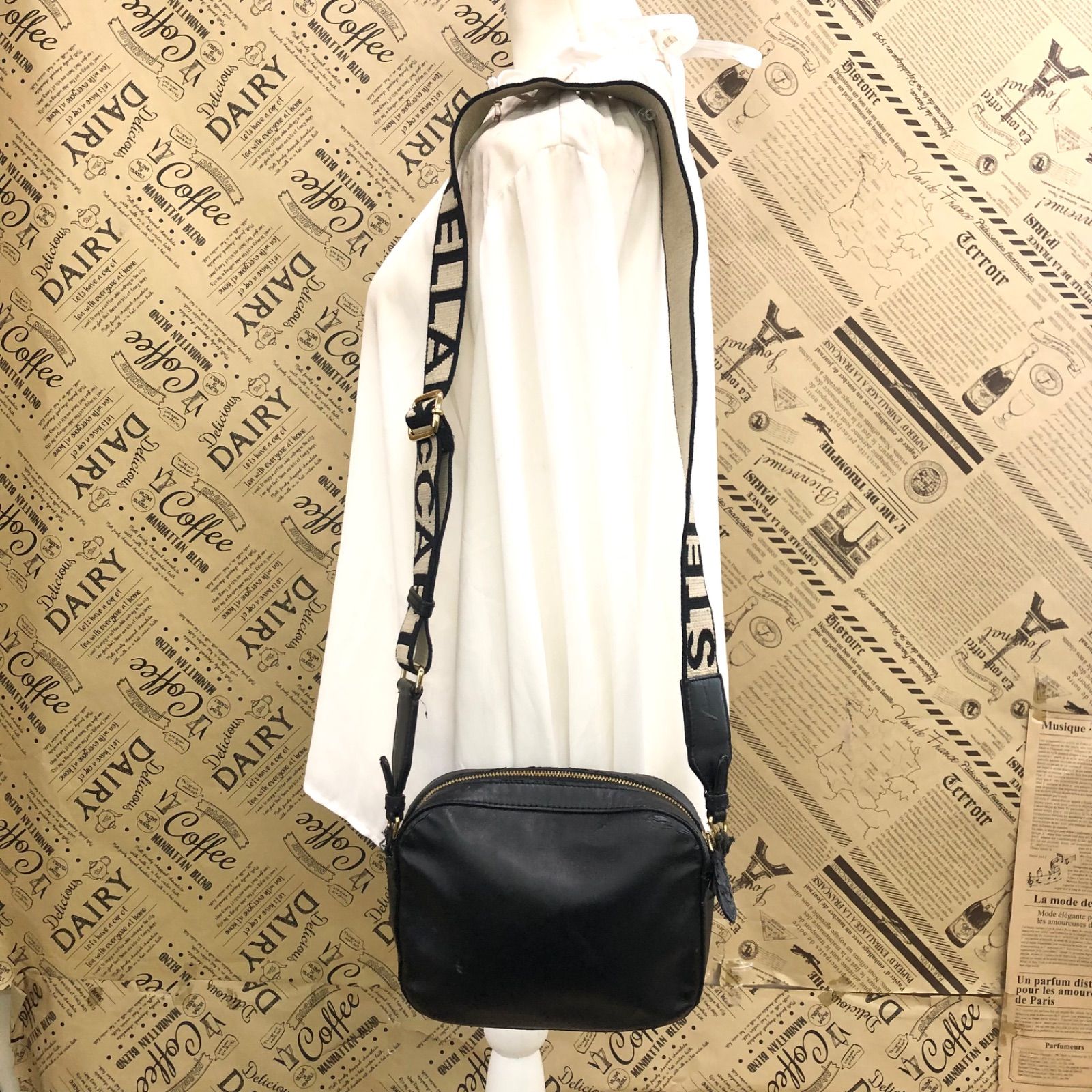 ステラマッカートニー ショルダー カメラ バッグ ブラック レザー
