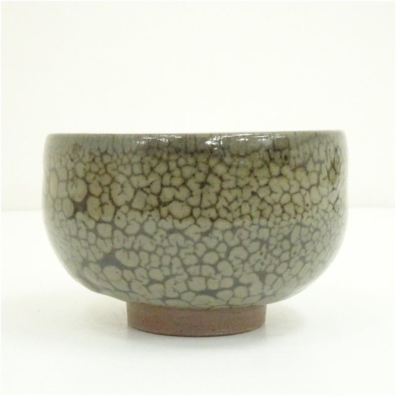 薩摩焼 龍門司窯造 蛇蝎釉茶碗（共箱） 茶道 抹茶 おしゃれ 抹茶茶碗