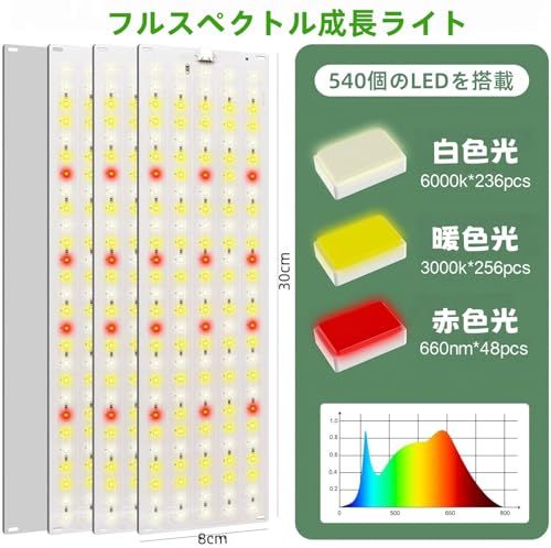 ☆新品☆4pcs 植物育成ライト led タイマー付き 調光可能植物成長