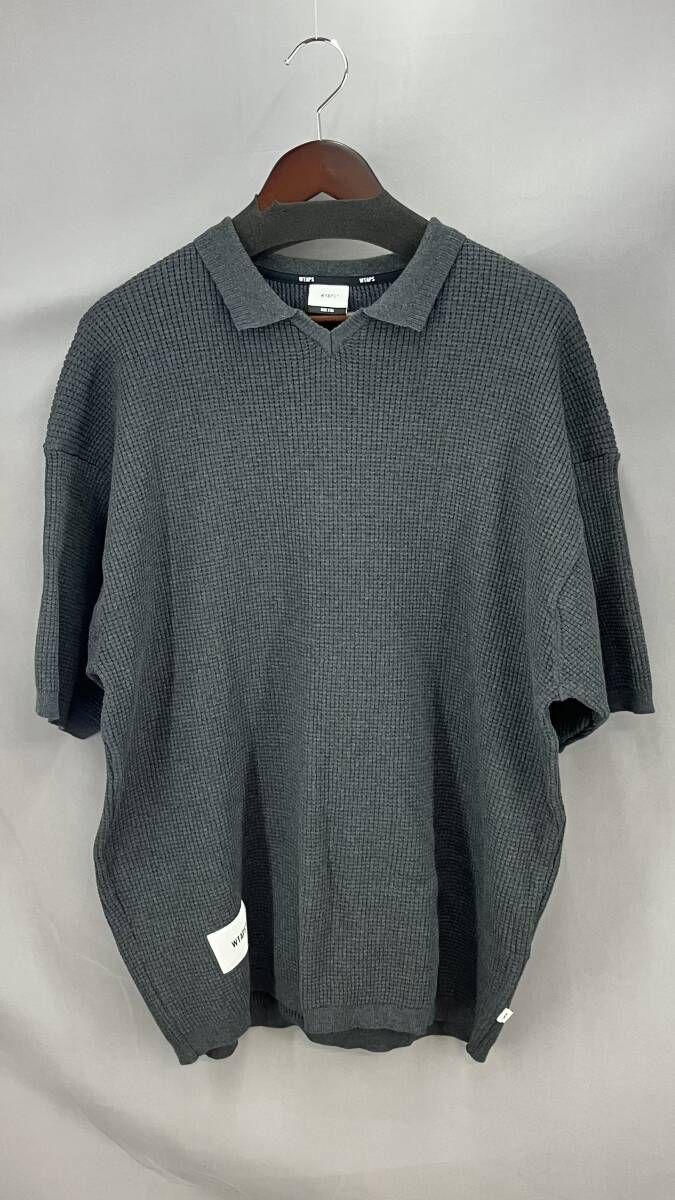 ★ WTAPS ダブルタップス 半袖ポロシャツ 251FZDT-KNM01 ニットポロシャツ メンズ サイズ04 グレー 通年