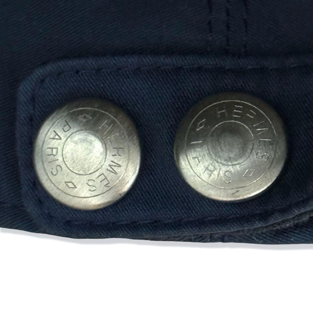 HERMES エルメス ネバダ コットン キャップ ネイビー サイズ57 - メルカリ
