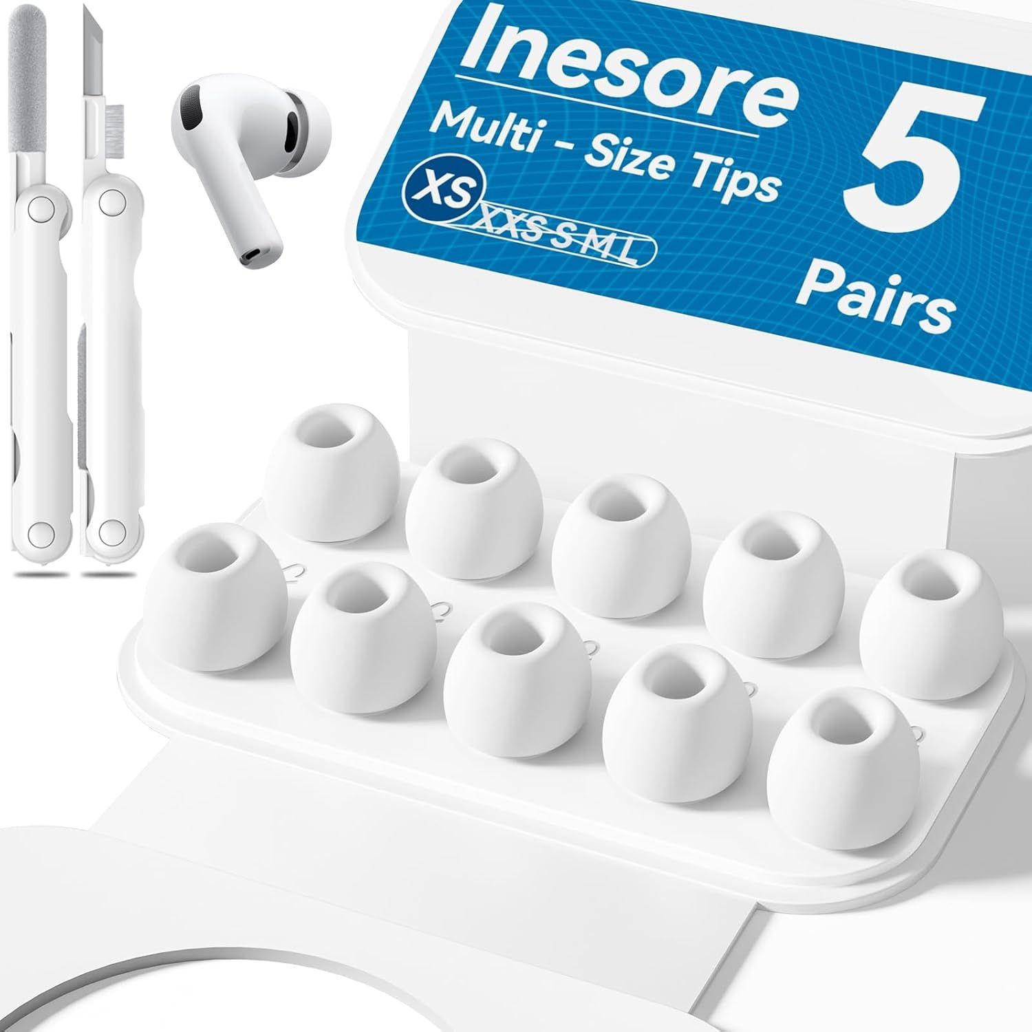 Inesore【5組】イヤーピース AirPods Pro3 対応 (XSサイズ 5ペア