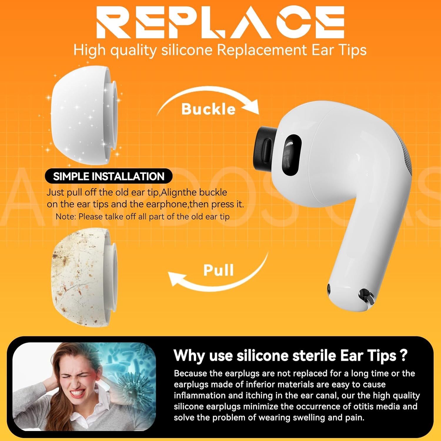 Inesore【5組】イヤーピース AirPods Pro3 対応 (XSサイズ 5ペア