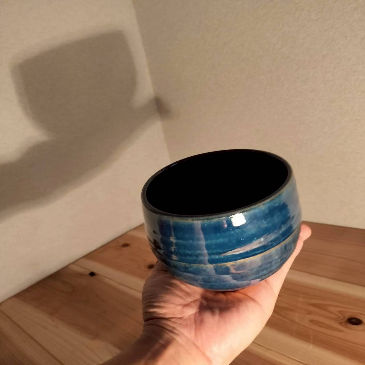 瀬戸焼 大津範生 ものみ窯 瑠璃釉 茶碗 抹茶碗 陶器 共箱 栞付 未使用保管品 瀬戸焼 大津範生 ものみ窯 瑠璃釉 茶碗 抹茶碗 陶器 共箱 栞付 未使用