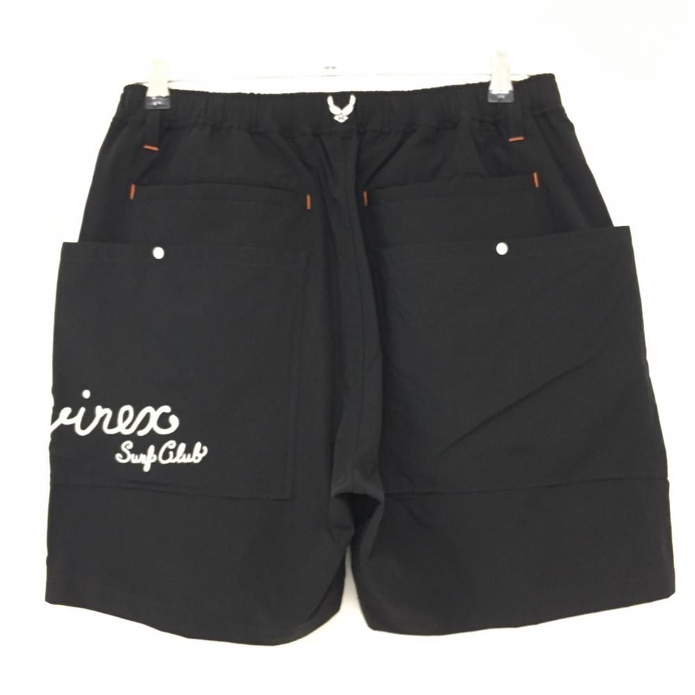 超美品】アヴィレックスゴルフ ハーフパンツ 黒×白 ビッグポケット