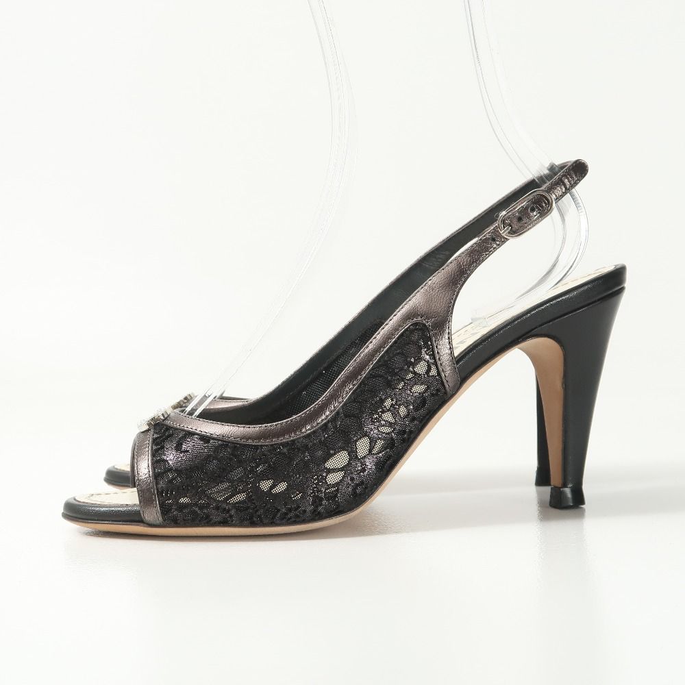 CHANEL シャネル パンプス サイズ37 CC ココマーク レース スリング