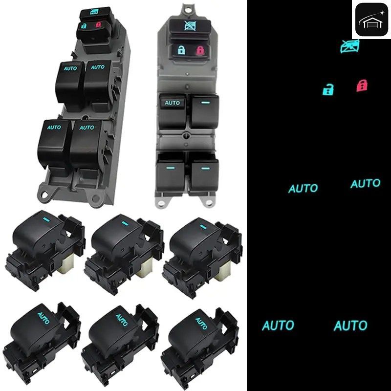 LEDライト付きパワーウィンドウスイッチ 左ハンドル車用 検討ドライビングバックライト トヨタ RAV4 カムリ カローラ ヤリス クルーザー ヴ