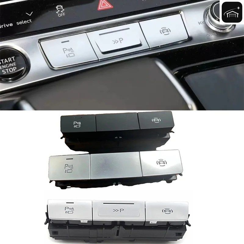 4N0959673J アウディ A6 C8 A7 A8 Q7 Q8 シルバー マルチファンクションスイッチ PDC パークアシスト レーダースイッチ 4N0 959 673 J カス