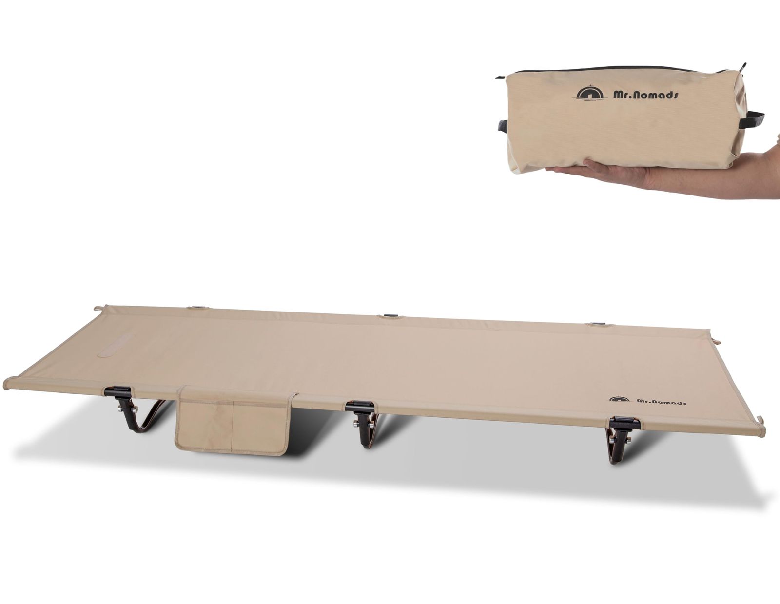 MR. NOMADS【ラグビー日本代表採用ブランド】 耐荷重160KG ワイド 高強度・超軽量 バッグインベッドらくらく設置 折りたたみ アウトドアベッド 最高峰強度600D生地 キャンプコット 収納ケース付き お昼寝 キャンプ 野外用 ツーリング利用にもｍａ