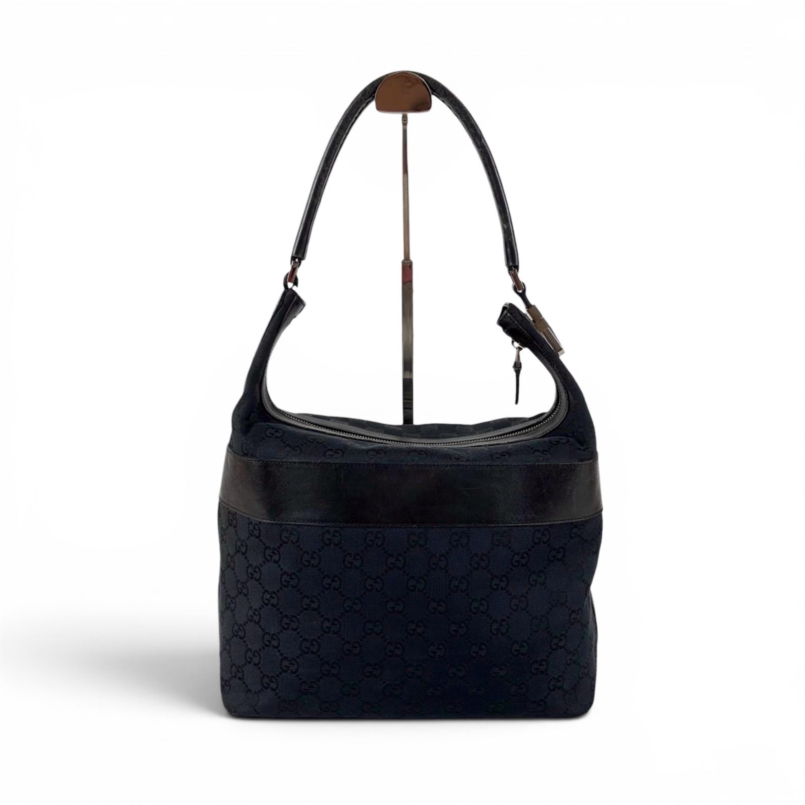 グッチ GUCCI ワンショルダーバッグ GGキャンバス レザー ホーボー