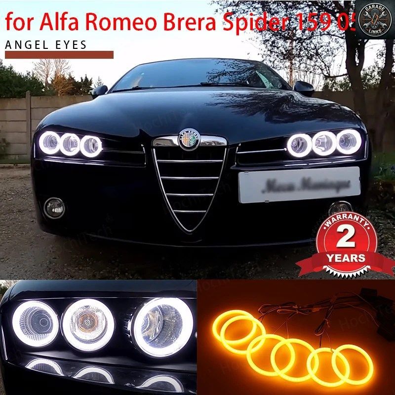 DRL スーパー 6個 デュアルカラー カー スタイリング アルファロメオ ブレラ スパイダー 159 2005-2011 コットン LED エンジェルアイ リン