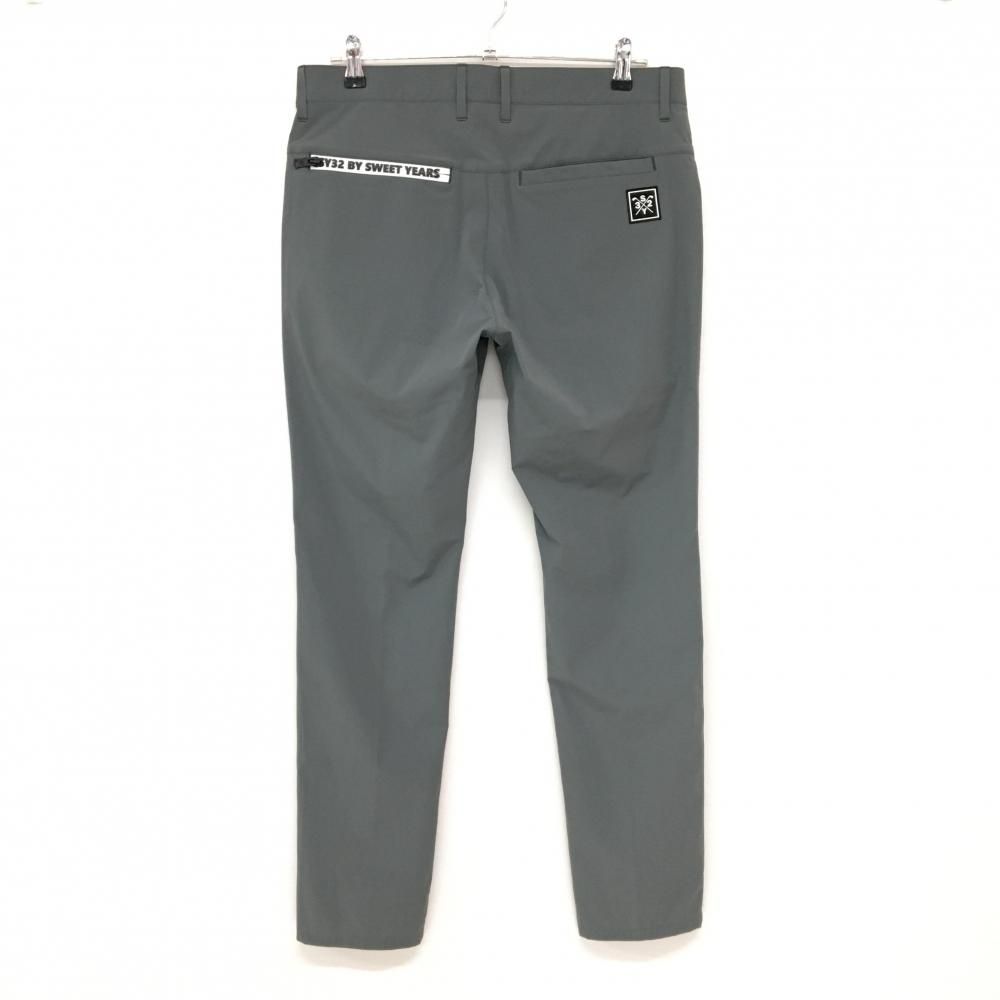 美品】SY32 ナイロンパンツ グレー ストレッチ ロゴ黒 メンズ L ゴルフ