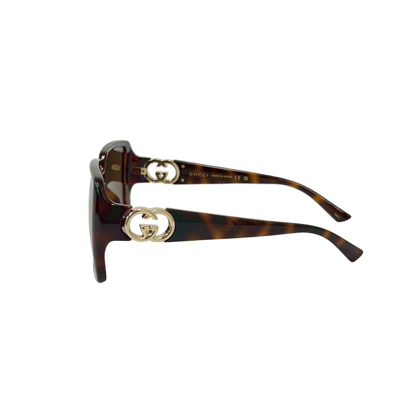 美品✨ GUCCI グッチ　サングラス GG柄 インターロッキング　スクエア型 極 美品 GUCCI グッチ インターロッキングG ロゴ 金具 マーブル