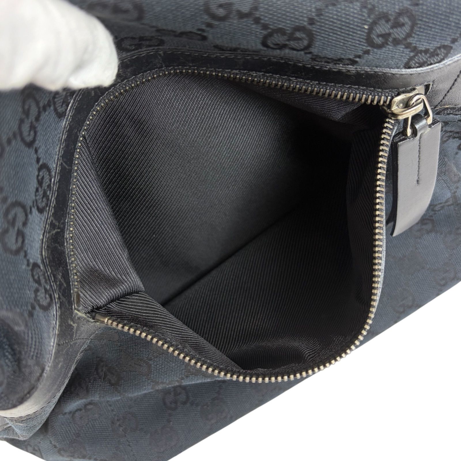 グッチ GUCCI ワンショルダーバッグ GGキャンバス レザー ホーボー 