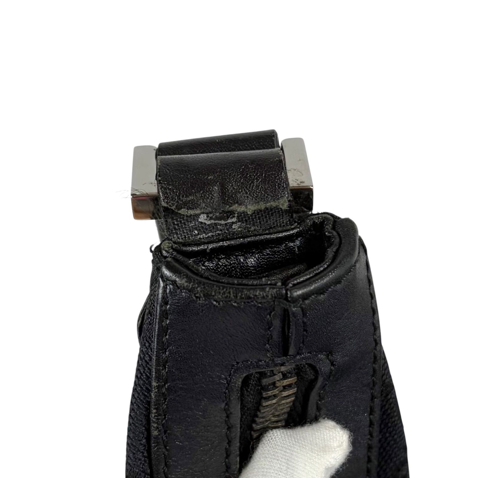 グッチ GUCCI ワンショルダーバッグ GGキャンバス レザー ホーボー 