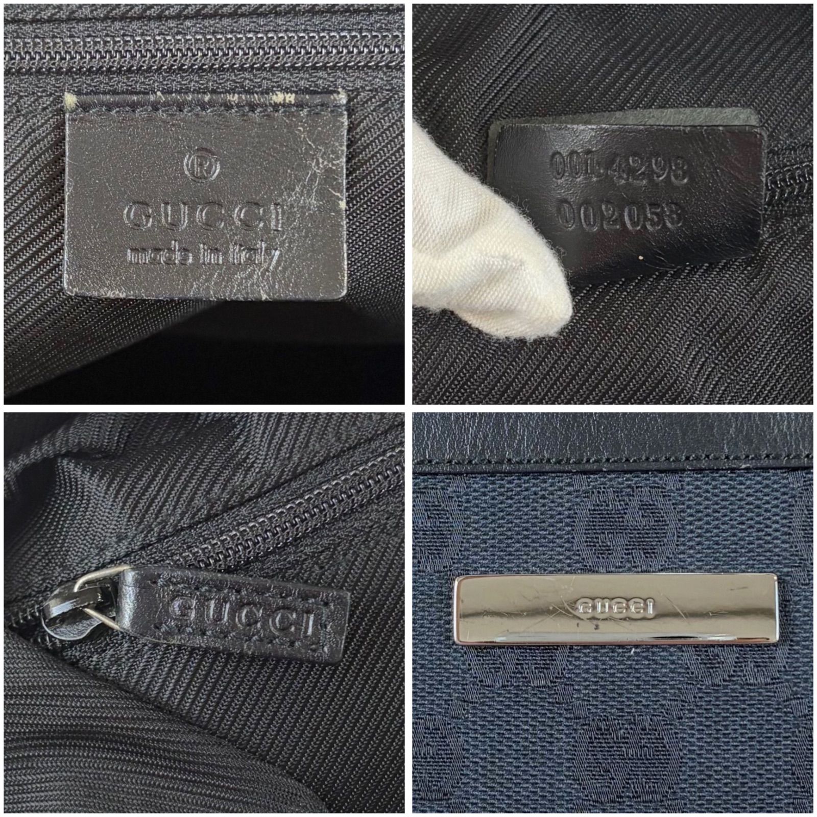 グッチ GUCCI ワンショルダーバッグ GGキャンバス レザー ホーボー 