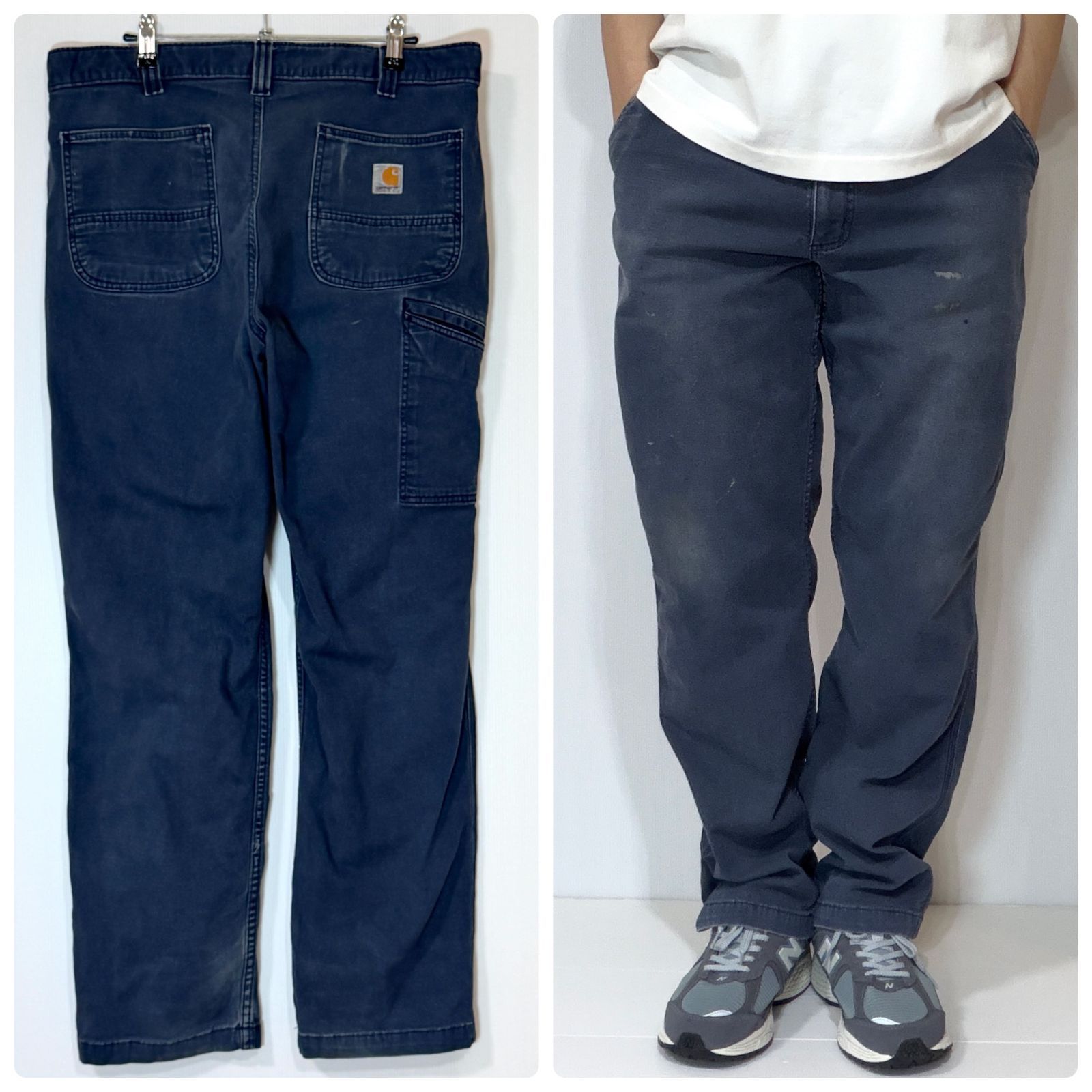 ナスコン フェード Carhartt カーハート ライトダック ペインターパンツ BN2291-M 102291-412 36x32 W36L32 ネイビー NAVY 紺 リラックスフィット ワークパンツ リアルワーク ペンキ飛び US企画 p26063658