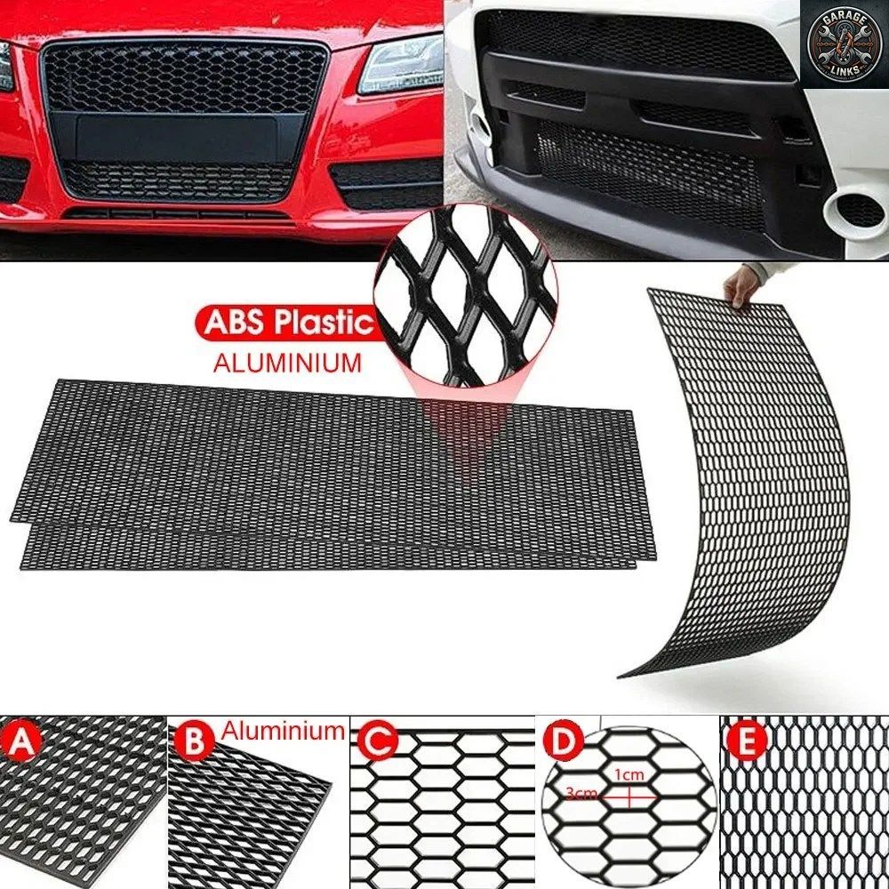 120×40cm 130cm グリル ハニカム六角形メッシュグリル ABS樹脂製スポイラー バンパーベント フードベント レーシンググリル