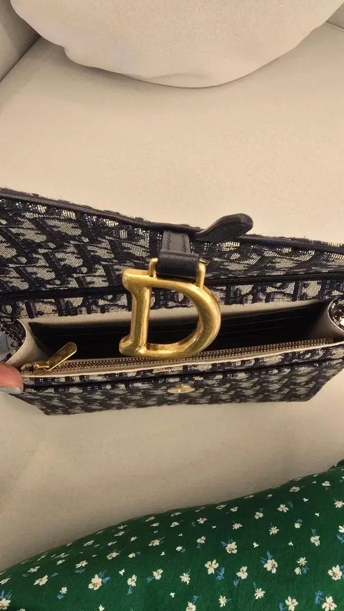 （値下げ交渉可：若干の色移りのため）Dior ディオール オブリーク サドル チェーン ポーチ バッグ A級