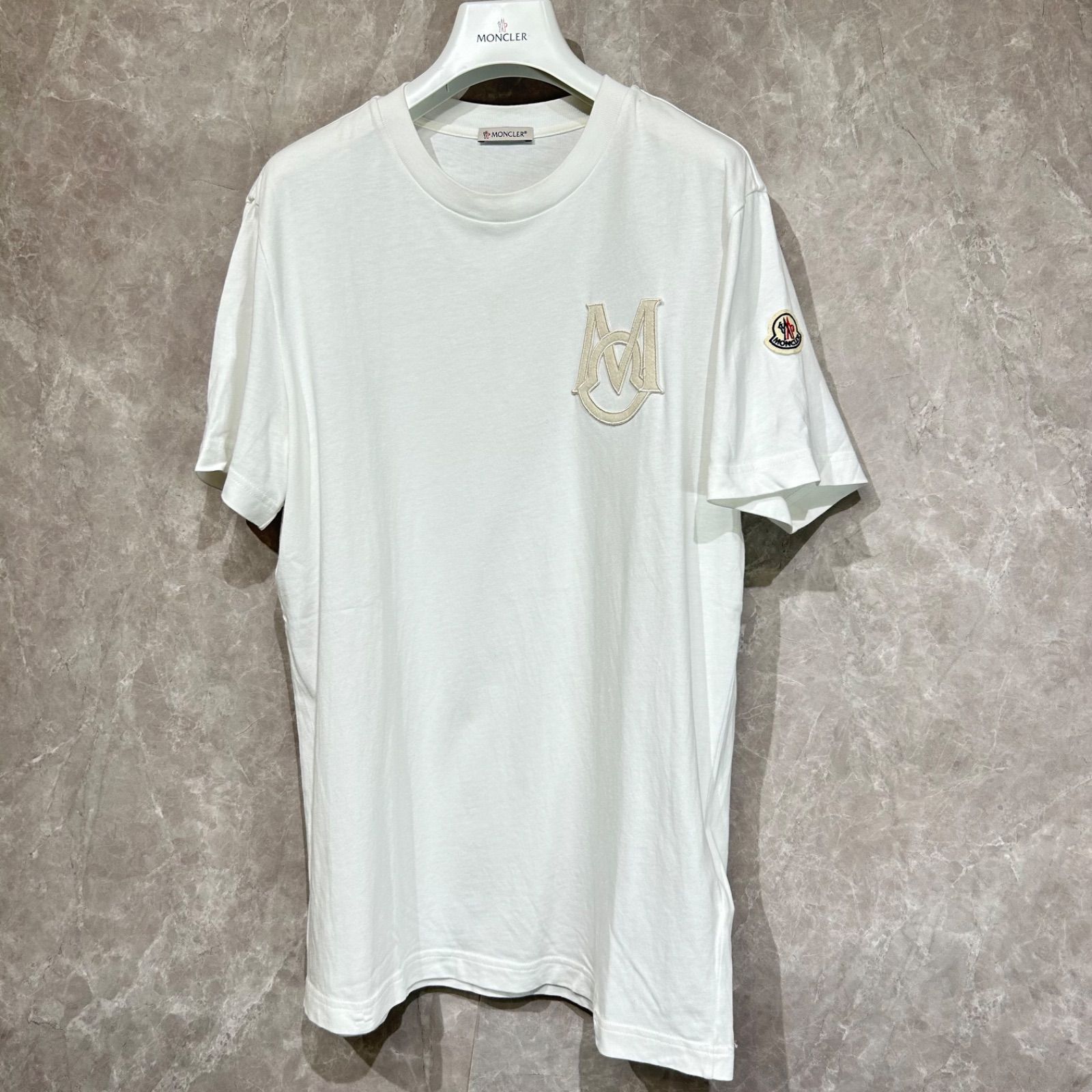 【人気モデル】 MONCLER モンクレール半袖Tシャツ白M