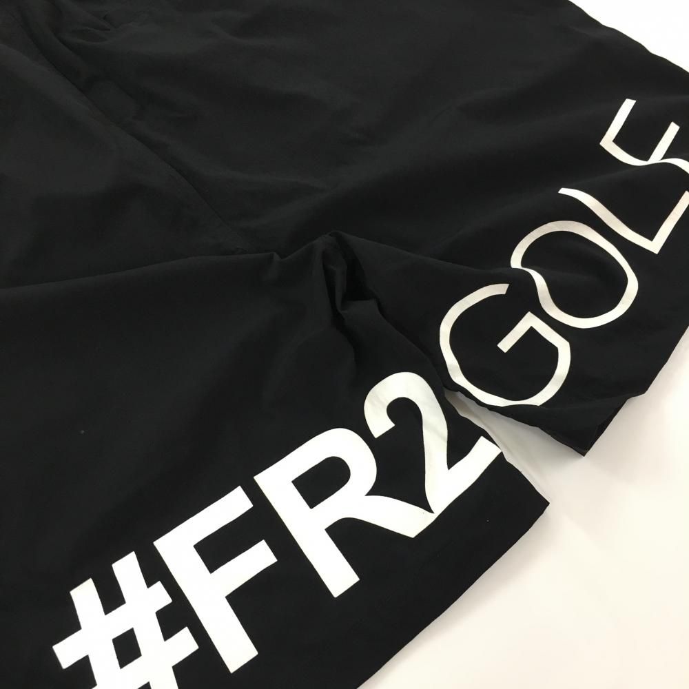 エフアールツー ハーフパンツ 黒×白 裾ビッグロゴ メンズ XL ゴルフ