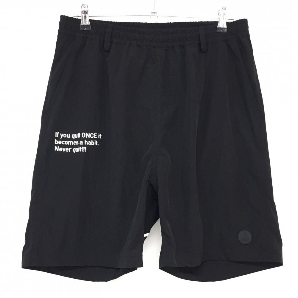 エフアールツー ハーフパンツ 黒×白 裾ビッグロゴ メンズ XL ゴルフ