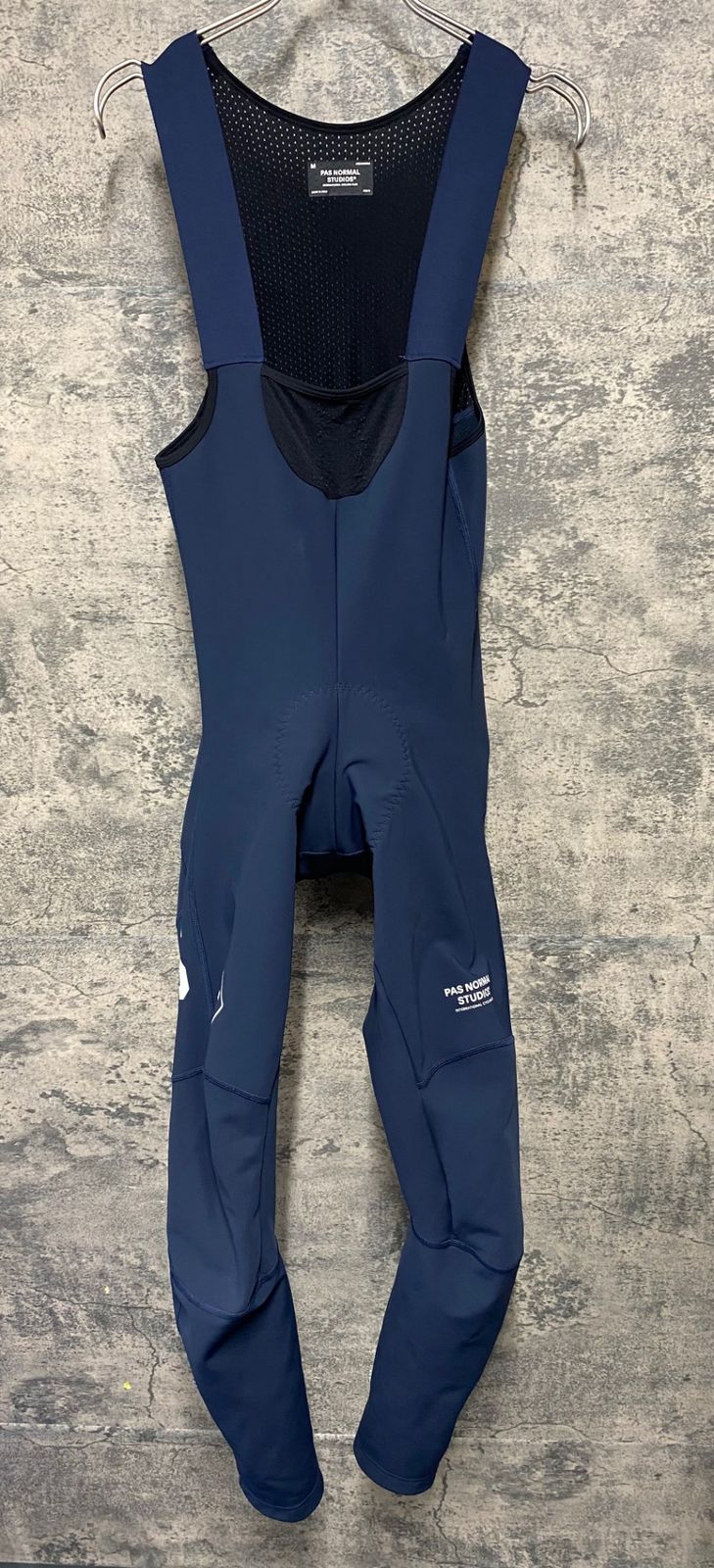 KE899 パスノーマルスタジオ PAS NORMAL STUDIES Mechanism Deep Winter Long Bibs ビブタイツ 紺 S 裏起毛
