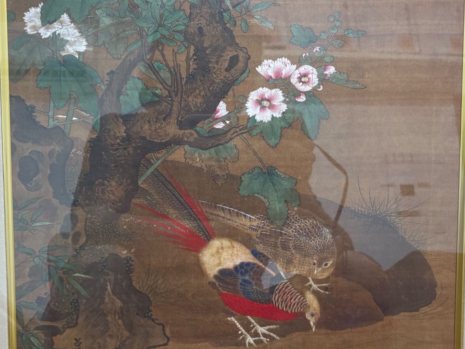 限定28部】澄懐堂美術館所蔵 呂紀『花鳥図』（夏景）額装 絹本着色