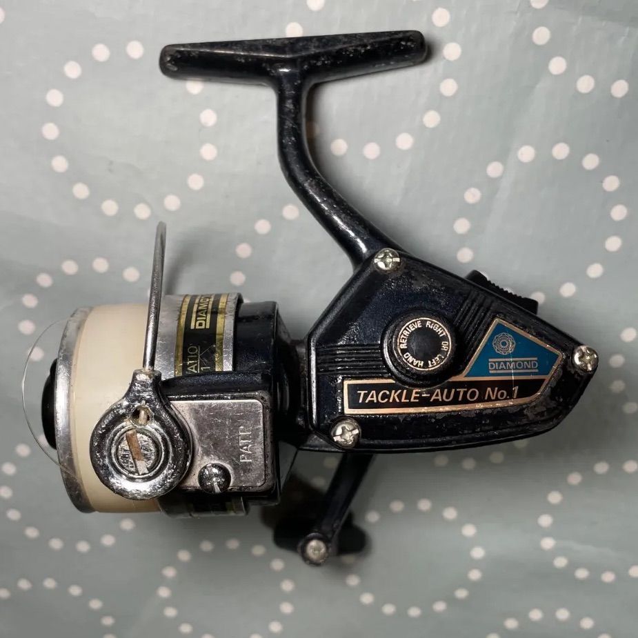 DIAMOND TACKLE AUTO SS スピニングリールヴィンテージ 釣具 当時物 激レア箱説付】大森製作所 ダイヤモンドリール タックルオート