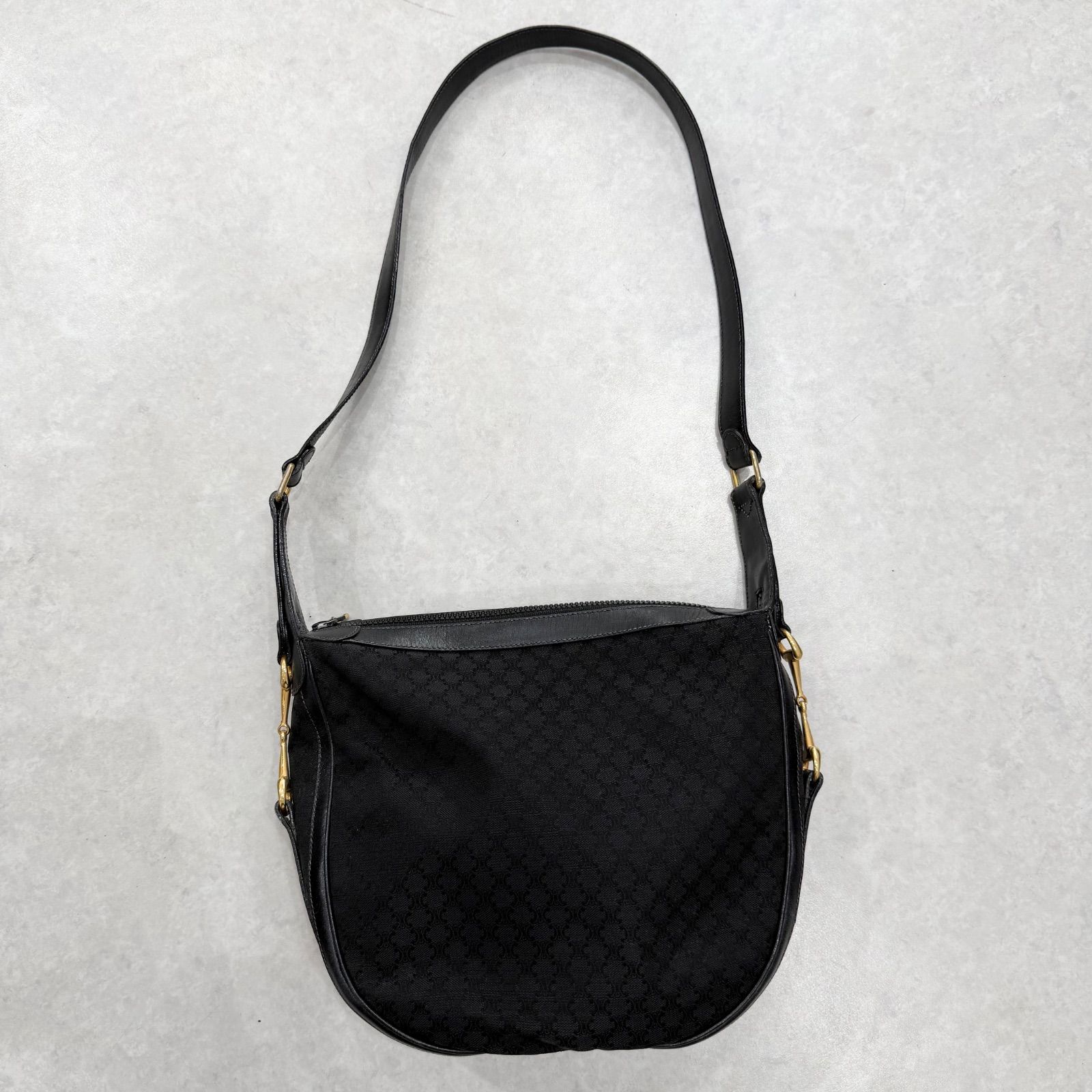 美品】CELINE セリーヌ Cマカダム柄 ワンショルダーバッグ ブラック